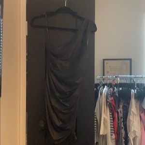 One shoulder black Bebe dress